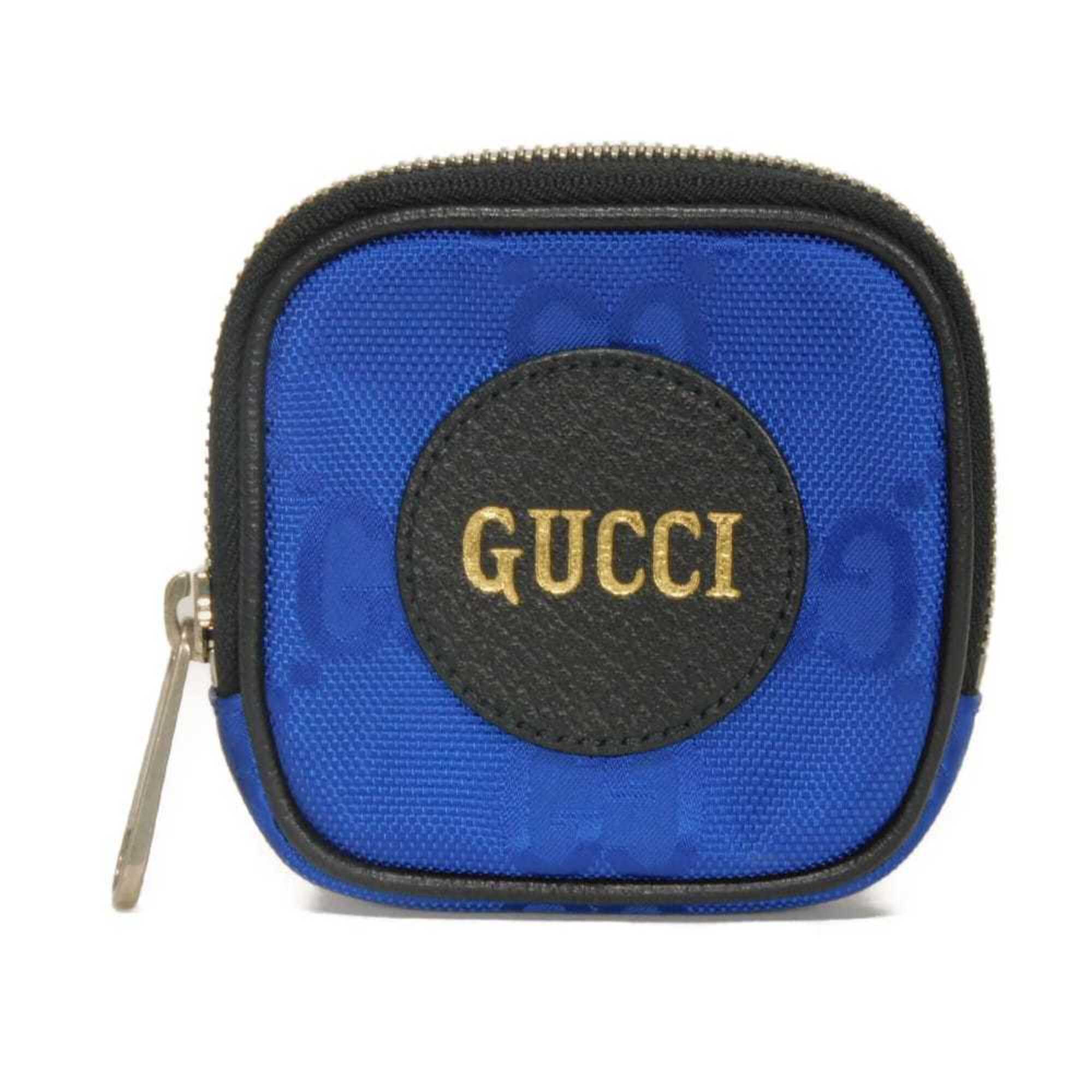 Gucci Off The Grid Mini Coin Case, Embossed Double G Logo, Black With Key Hoo...